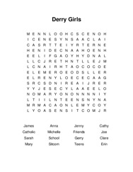 Derry Girls Word Search Puzzle