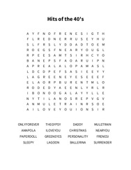 Hits of the 40s Word Search Puzzle