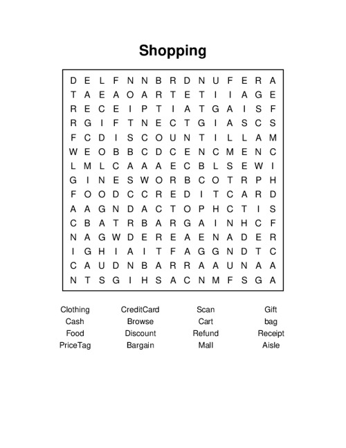 shopping-word-search