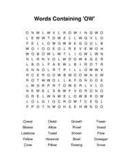 Words Containing OW