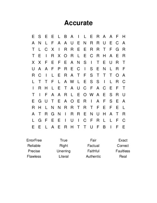 Accurate Word Search Puzzle