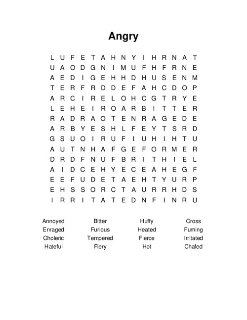 Angry Word Search Puzzle