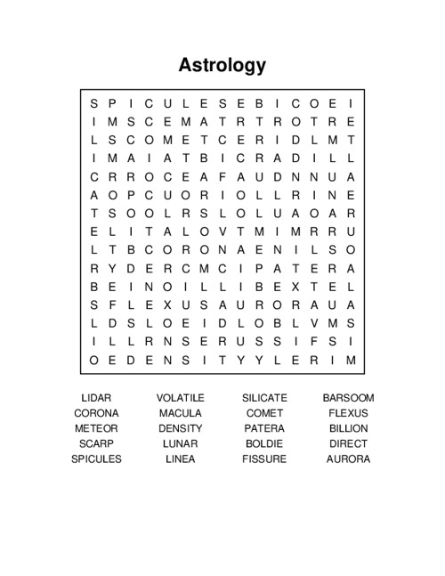 entence with the word astrology