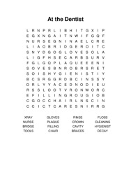 At the Dentist Word Search Puzzle