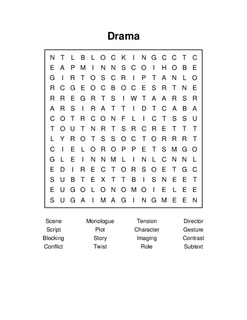 Drama Word Search Puzzle