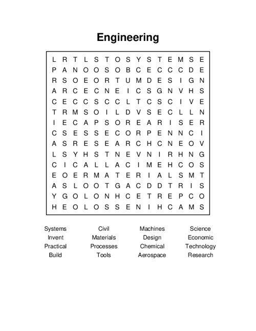 Engineering Word Search