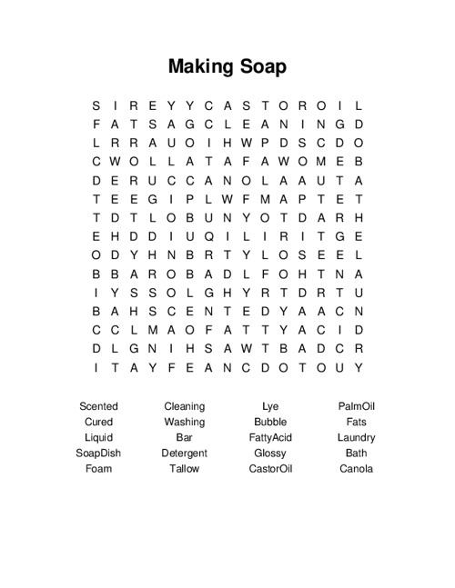 Making Soap Word Search Puzzle