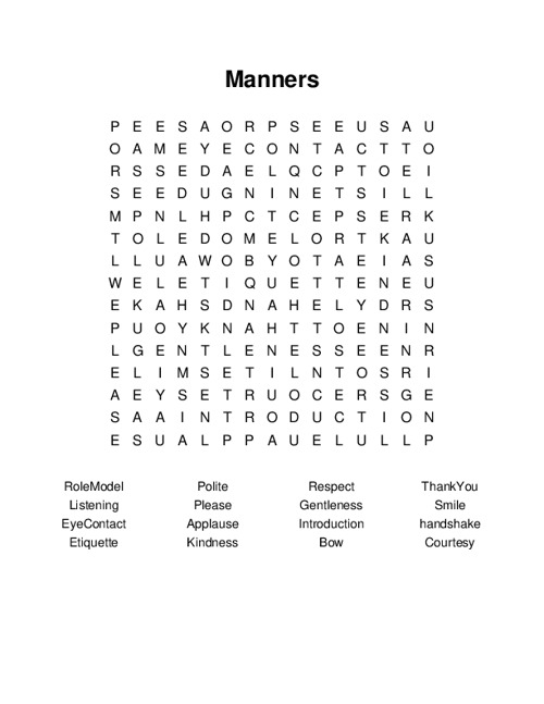 manners-word-search
