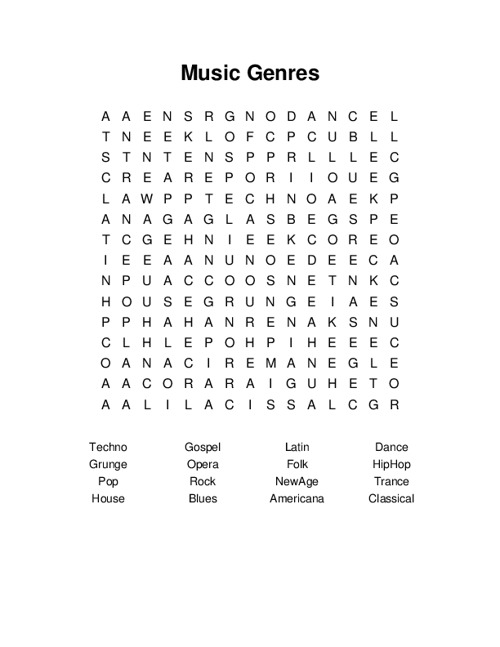 music-genres-word-search