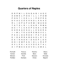 Quarters of Naples Word Search Puzzle