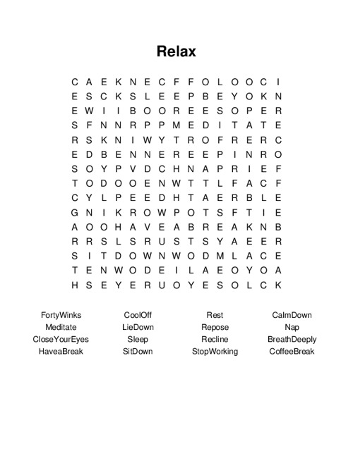 relax-word-search