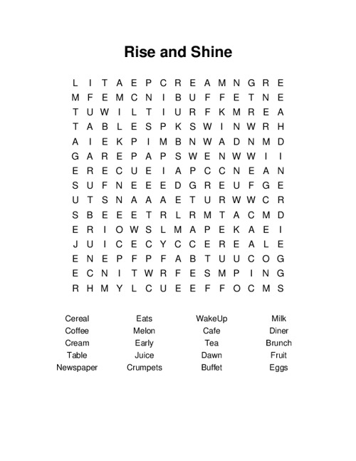 rise-and-shine-word-search