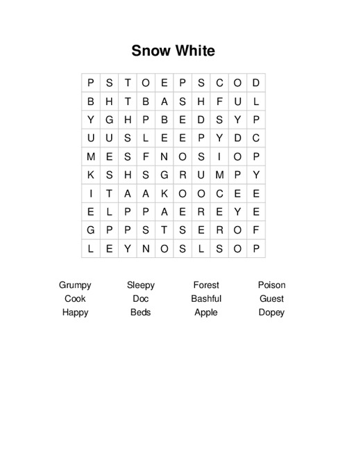 snow-white-word-search