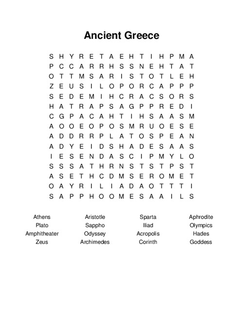 ANCIENT GREECE PUZZLES