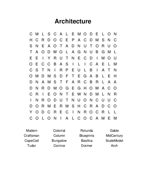 Architecture Word Search