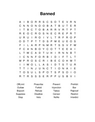 Banned Word Search Puzzle