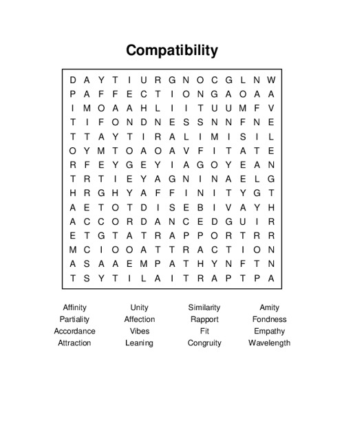 Compatibility Word Search Puzzle