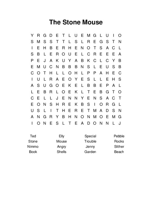 The Stone Mouse Word Search Puzzle