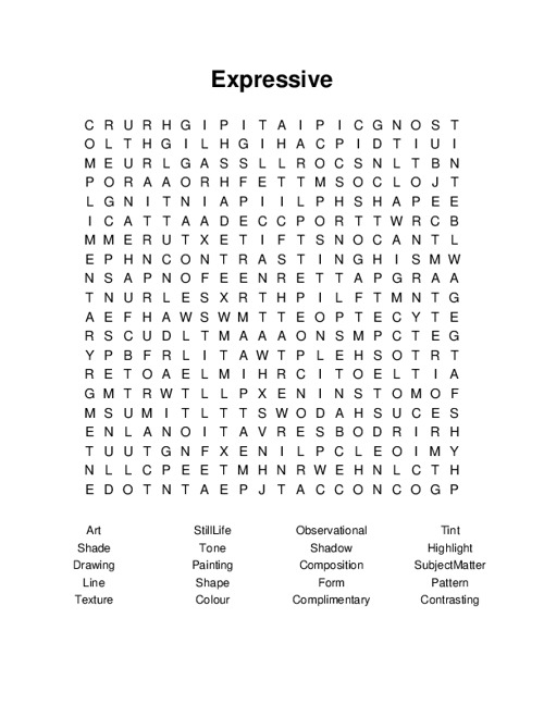 Expressive Word Search Puzzle