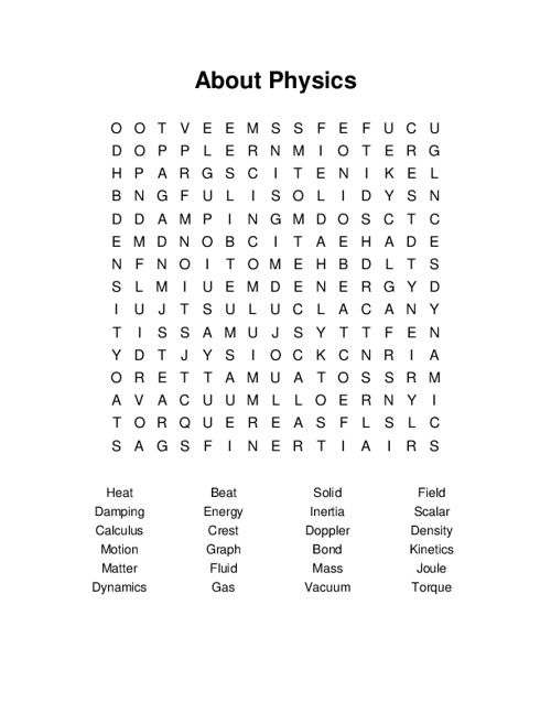 Body Part Word Search