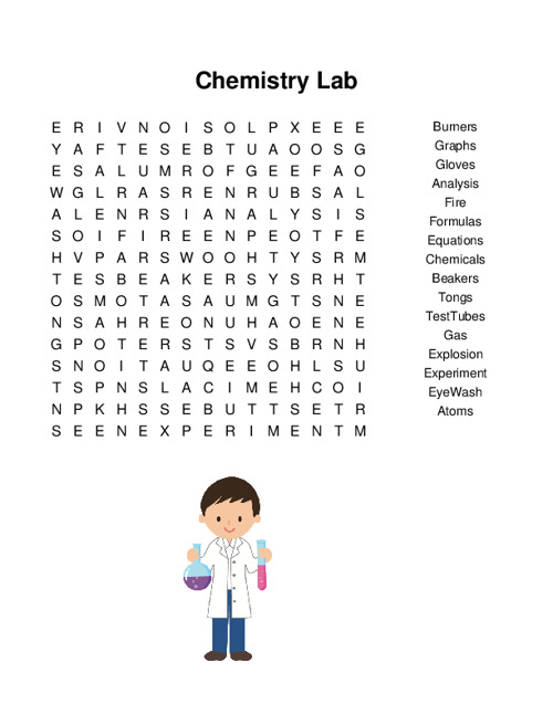 Chemistry Lab Word Search Puzzle