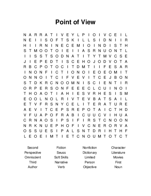 Point of View Word Search Puzzle