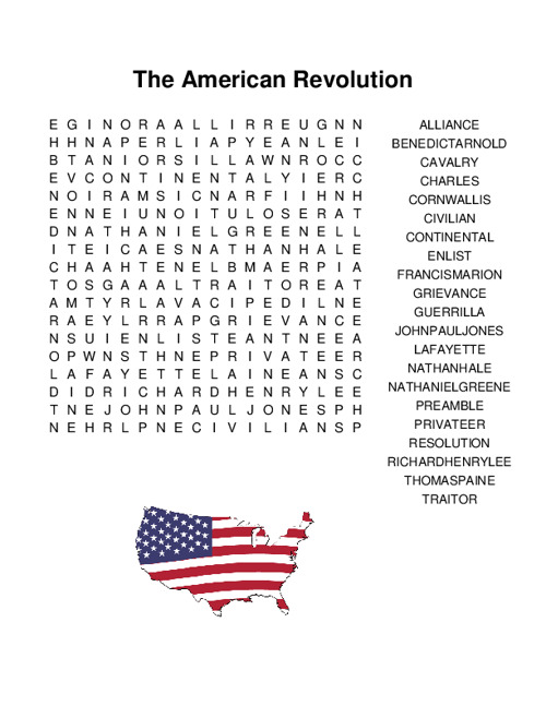 The American Revolution Word Search