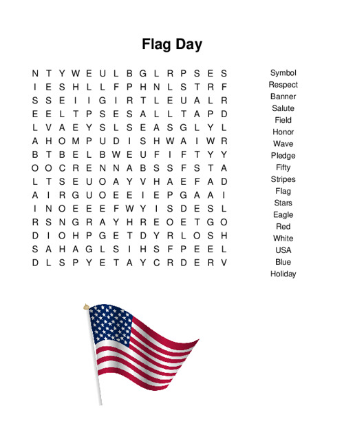 Flag Day Word Search Puzzle