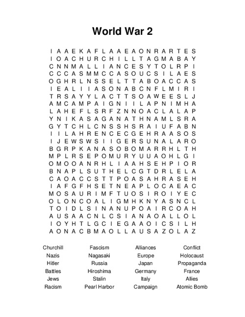 World War 2 Word Search