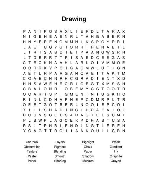 Drawing Word Search Puzzle