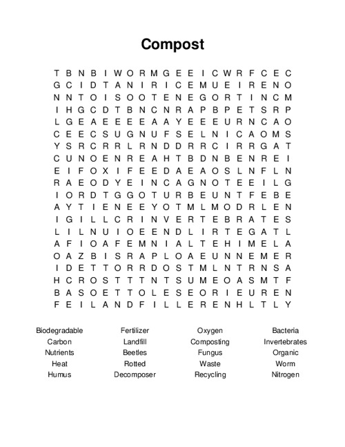 Compost Word Search Puzzle