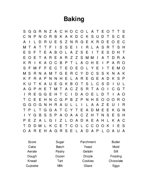 Biscuits Word Search