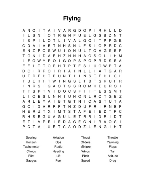 Flying Word Search Puzzle