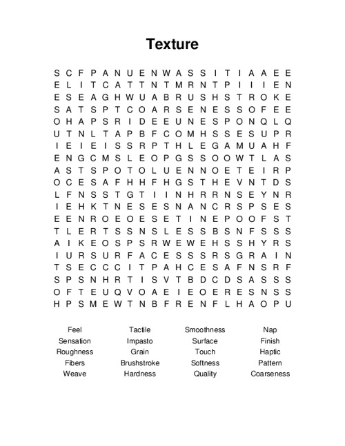 Texture Word Search Puzzle