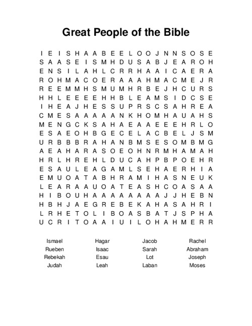 Great People of the Bible Word Search Puzzle