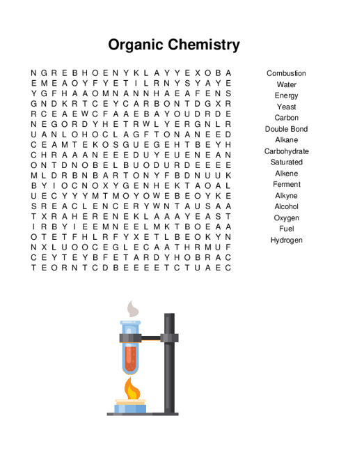 Organic Chemistry Word Search Puzzle