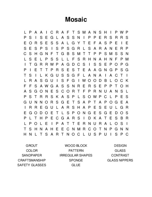 Mosaic Word Search Puzzle