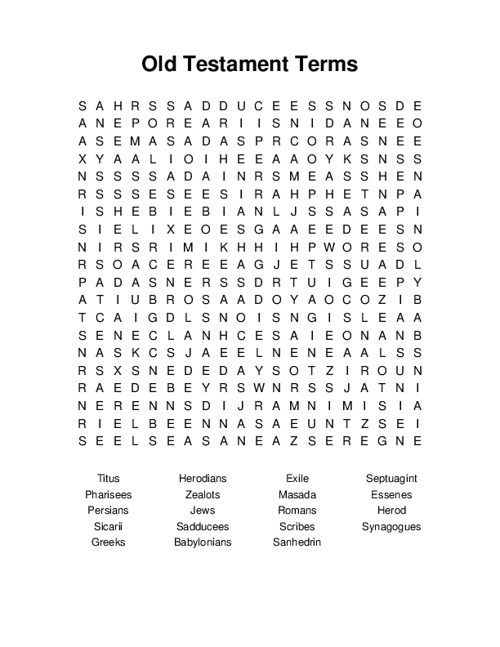 Old Testament Terms Word Search Puzzle