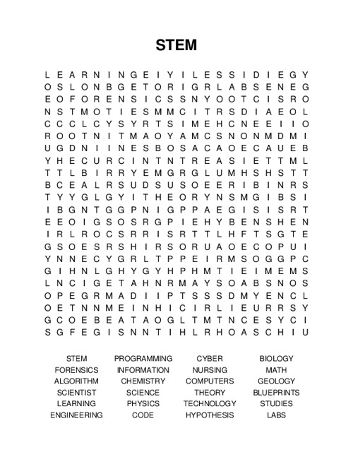 STEM Word Search Puzzle