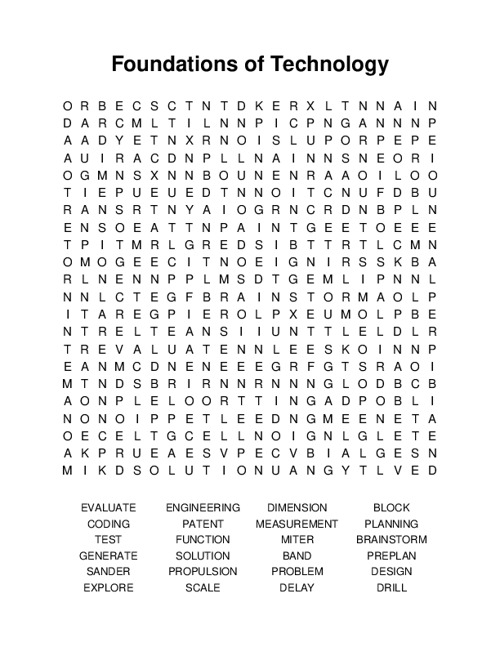 Foundations of Technology Word Search Puzzle