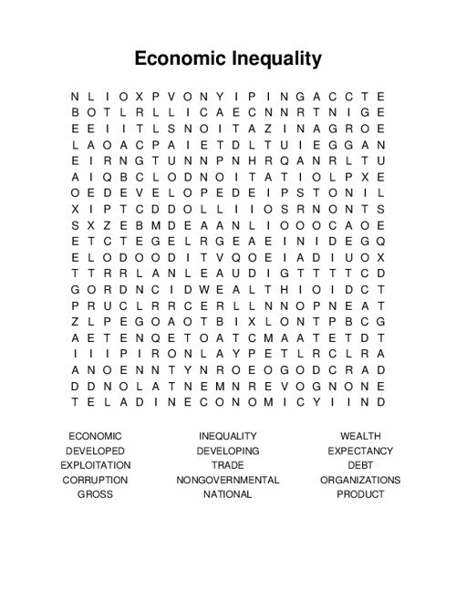 Economic Inequality Word Search Puzzle