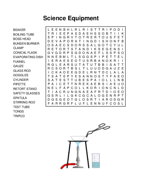 Science Equipment Word Search Puzzle