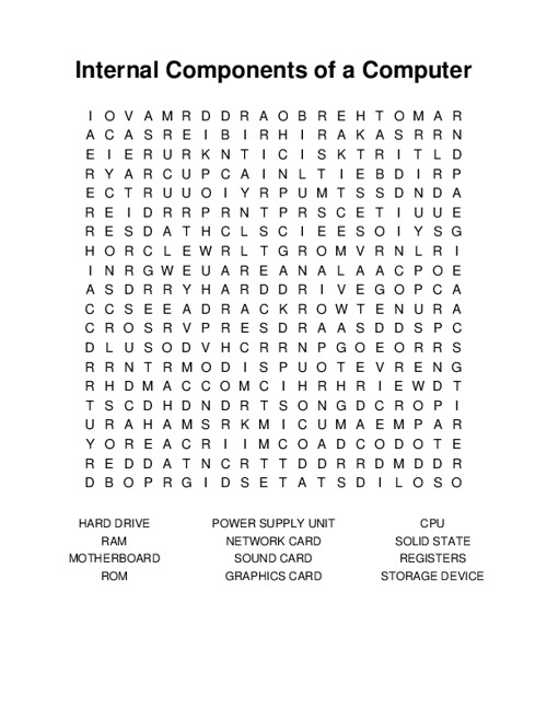 Internal Components of a Computer Word Search Puzzle