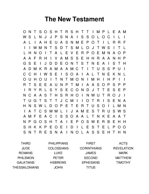 The New Testament Word Search Puzzle