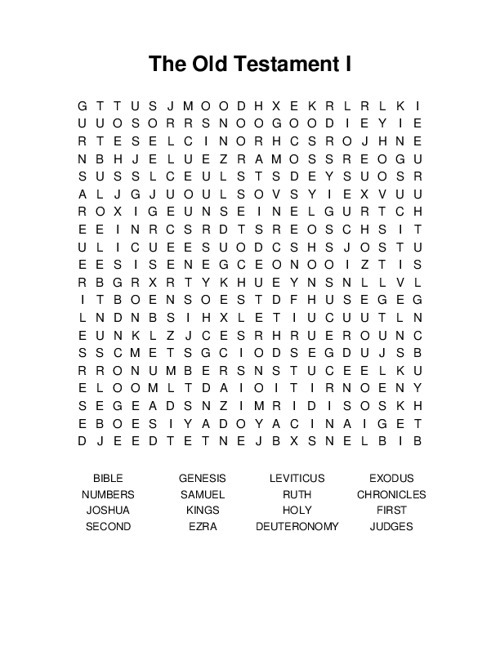 The Old Testament I Word Search Puzzle