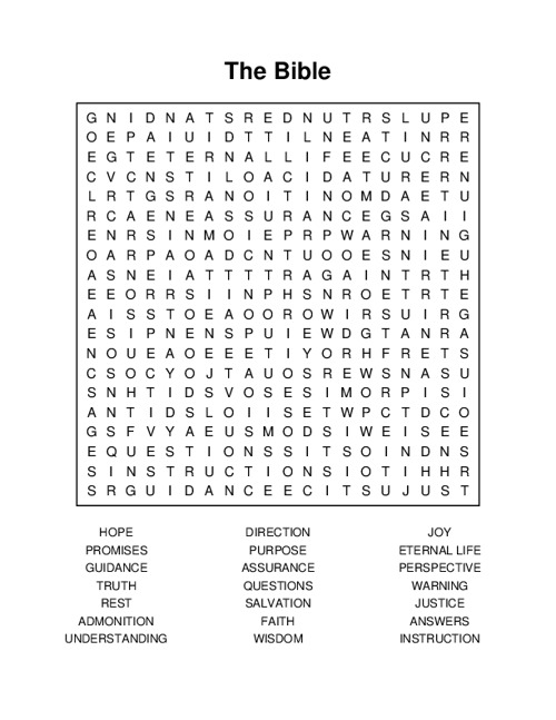 The Bible Word Search Puzzle