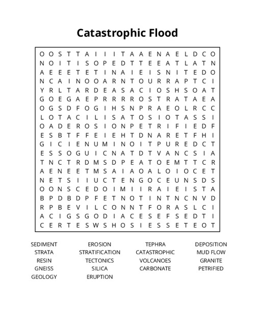Catastrophic Flood Word Search Puzzle