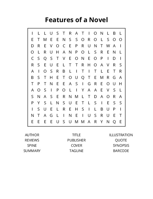 Features of a Novel Word Search Puzzle