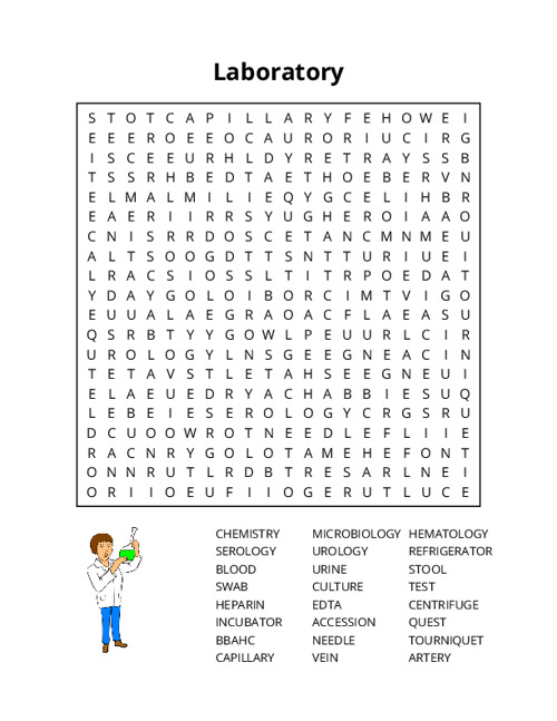 Laboratory Word Search Puzzle