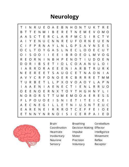 Neurology Word Search Puzzle